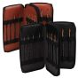 Full sets available with FREE zippered brush case in black or cognac