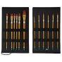 Qualita Bueno Long Handle Brush Set of 12 with Rockwell Case 