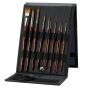 Open as a brush easel stand using adjustable drawstring