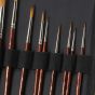 Stitched elastic banding holds brushes and tools securely in place