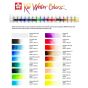 Koi Watercolor 12ml Tube Set Of 18 Colors - Color Chart