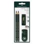 Faber-Castell 9000 Jumbo Graphite Pencils Sketch Set with Tools - 2B & 4B