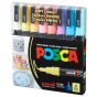 Posca Acrylic Paint Marker 0.9-1.3mm Fine Tip Soft Colors Set of 8
