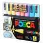 Posca Acrylic Paint Marker 1.8-2.5mm Medium Tip Soft Colors Set of 8