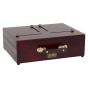 Durable, rich mahogany finish and brass plated hardware