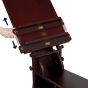 Adjustable rich stained mahogany finish beechwood with brass hardware