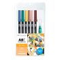 Tombow Dual Brush Pens Set of 6 - Manga Bird Set