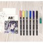 Contents: 6 Dual Brush Pens, 1 Water Brush, 2 Illustrated Coloring Sheets & 1 Blank Coloring Sheet