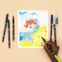 Dual Brush Pens are water-based, blendable markers