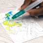 Water Brush is refillable and easily blends ink to create watercolor effects