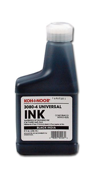Koh-I-Noor Ink 8 oz  Bottle - Black