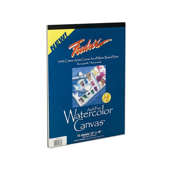 Fredrix Watercolor Archival Cotton Canvas Boards Pads 12" x 16" (10