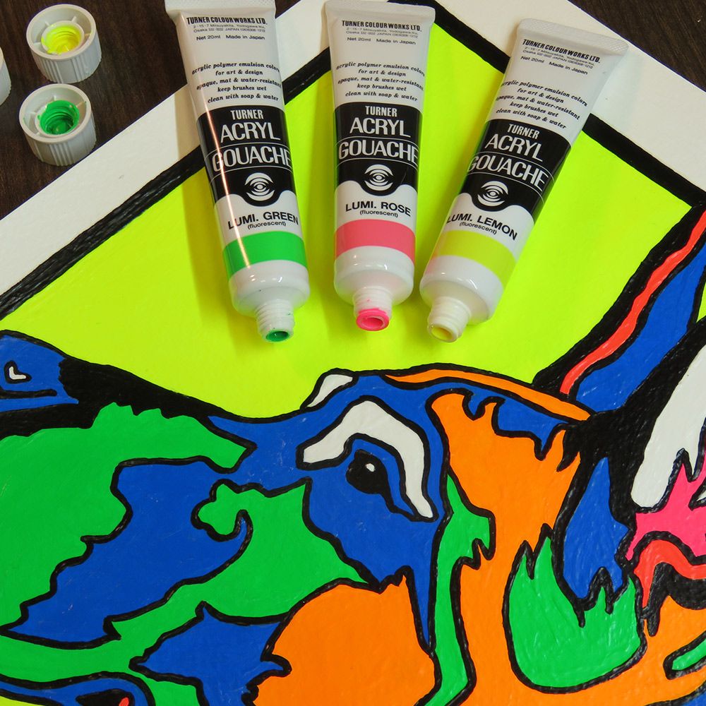 Artwork painted exclusively with Turner Acryl Gouache's Luminescent Colors.