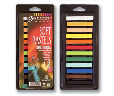 Mungyo Gallery Standard Soft Pastels Blistercard Set of 12 Charcoal Black 