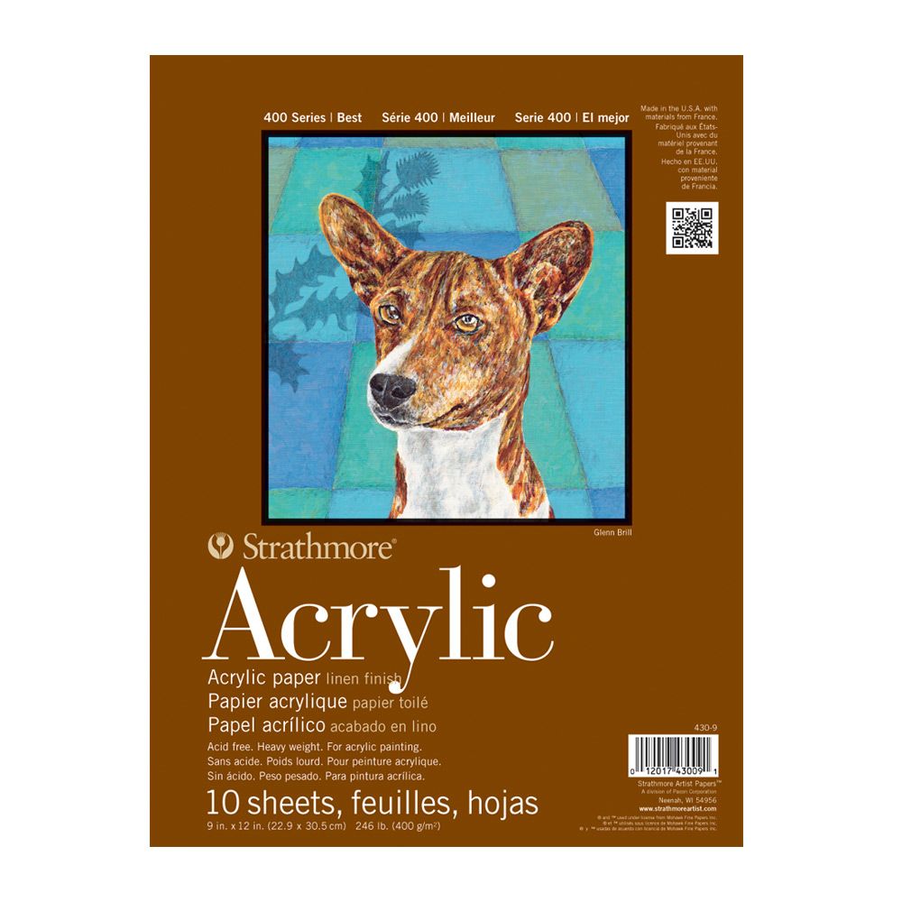 Strathmore 400 Series Acrylic Pads 9" x 12" 246 lb (10 Sheets) Jerry