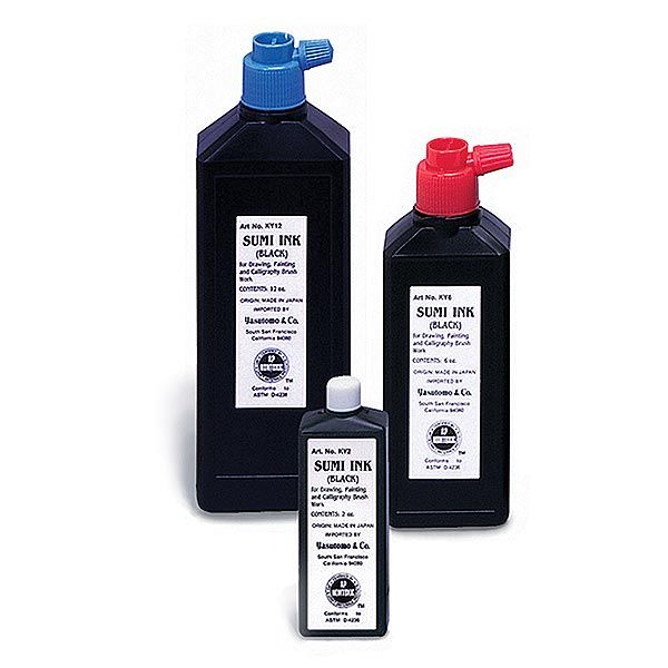 Yasutomo Black Sumi Ink 2oz KY2 Liquid Water Resistant