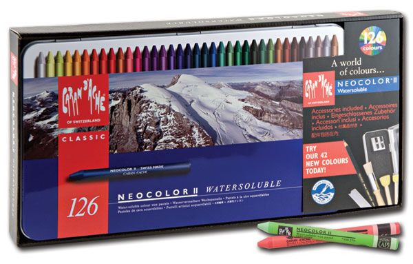 Caran D'ache Neocolor II Crayons Tin Case Set of 126 - Assorted Colors
