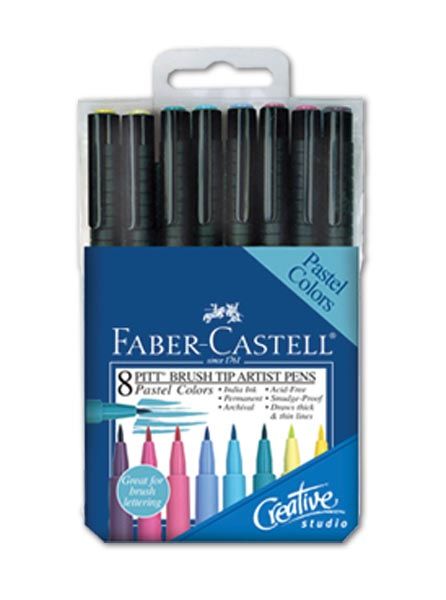 Faber-Castell Pitt Shonen Wallet Set of 6 Manga Brush Pens - Basic Colors