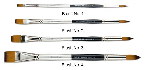 Beste Duo Brush No. 4 1" Flat and Size 12 Round