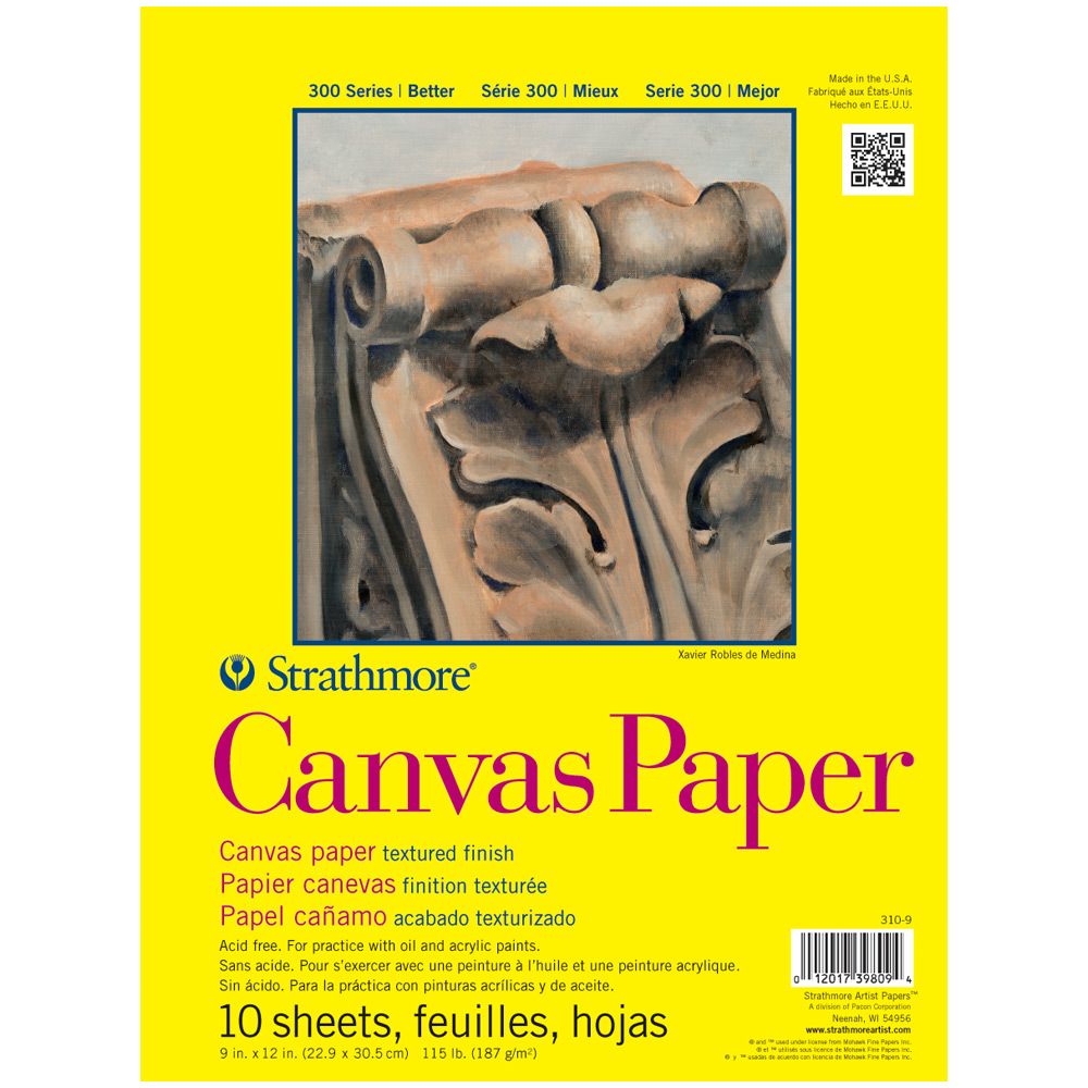 Strathmore 300 Series Canvas Paper Glue Bound 115 lb (10 Sheets) 9" x