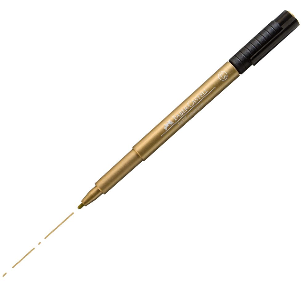 Faber-Castell Pitt Artist 1.5 mm Bullet Tip Gold Metallic Pen (Box