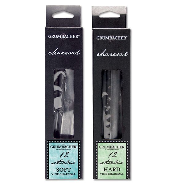 Grumbacher 12-Pack Vine Charcoal, Soft