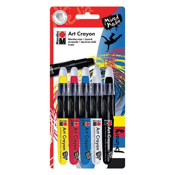 Marabu Mixed Media Art Crayon Primary Set Of 5 Jerry's Artarama