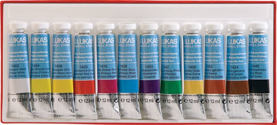LUKAS Aquarell Studio Watercolors (12 tubes of 12ml)