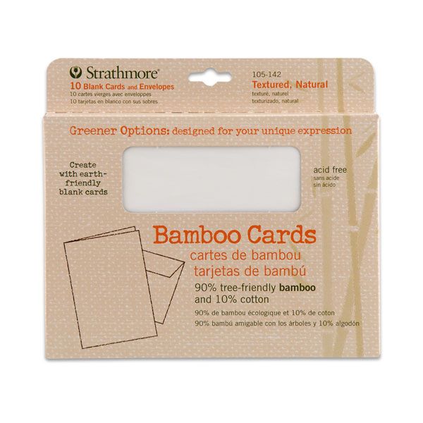 Strathmore Blank Greeting Cards & Envelopes Bamboo 5" x 7" Natural (Laid Finish)(Pack of 10