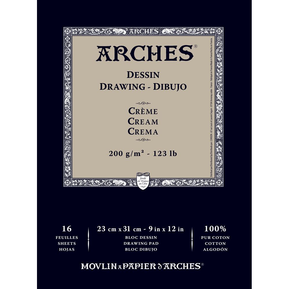 Arches 123 lb. Cream Drawing Pad, 9 inch x 12 inch