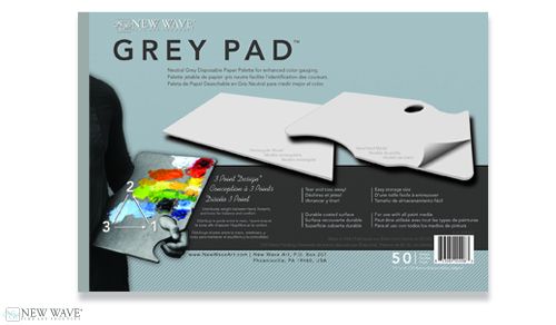 New Wave Grey Rectangular Pad Disposable Paper Palette -50 neutral grey sheets 