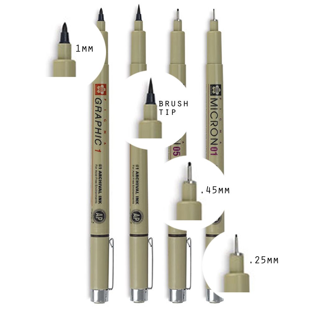 Sakura Pigma Micron Set of 4 Sepia Pens - Artist & Craftsman Supply