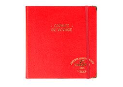 Charvin Leather Sketch Book w. Elastic Band 5.75x5.75" - Red
