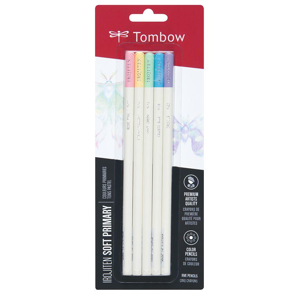 Tombow Irojiten Colored Pencils Irojiten Color Pencil Sets Set of 5 - Soft Primary Colors