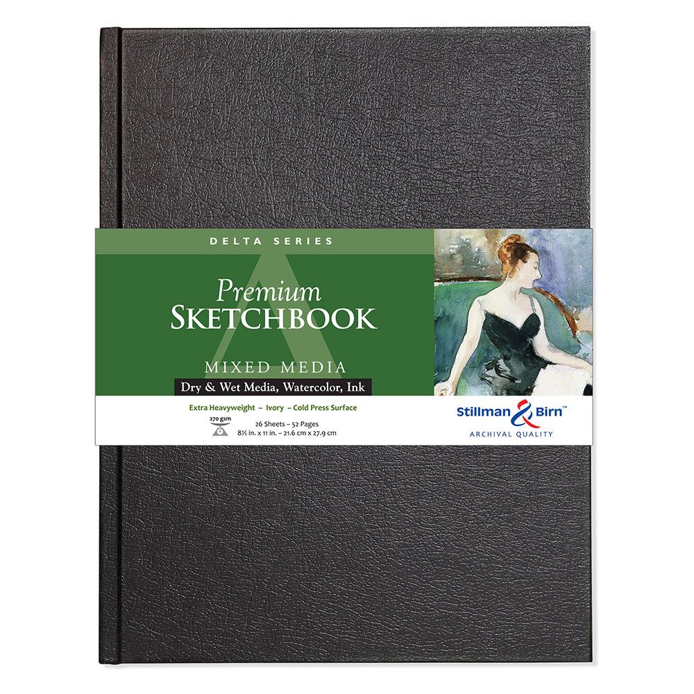 Stillman and Birn Premium Mixed Media Sketchbooks Delta Series, 26 sheets 8.5x11" - Hardbound
