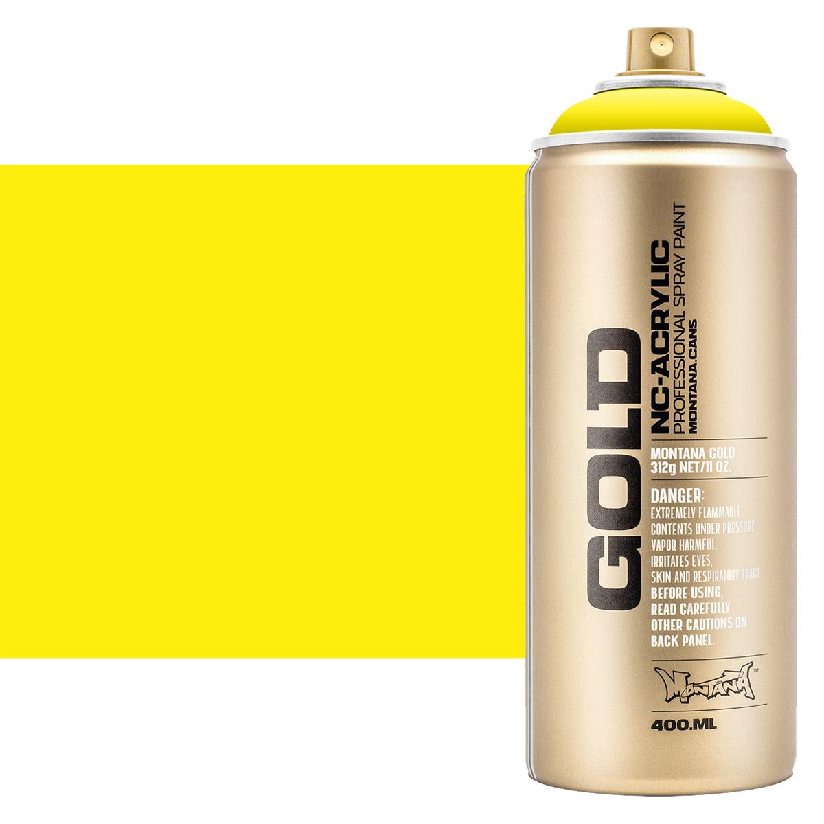 Montana GOLD Acrylic Professional Spray Paint 400 ml - 100% Yellow