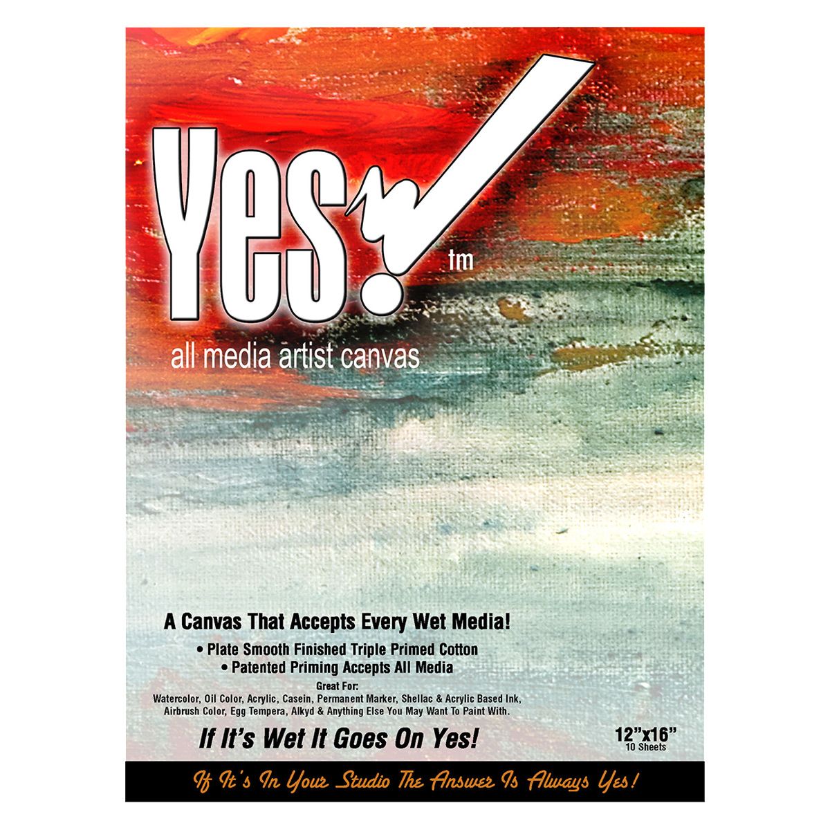 Yes! All Media Cotton Canvas Pad 12"x16", 10 Sheets Jerry's Artarama