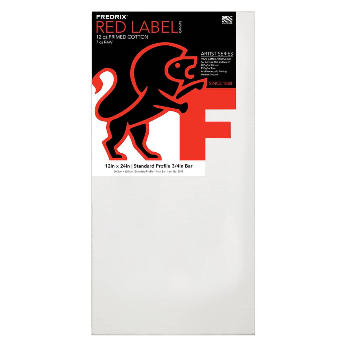 Fredrix Red Label Medium Texture Duck 3/4" Profile - 12"x24" (Single)