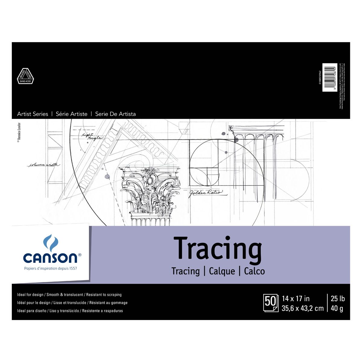 Canson Artist Tracing Paper Pad 14"x17", 50 Sheets Jerry's Artarama