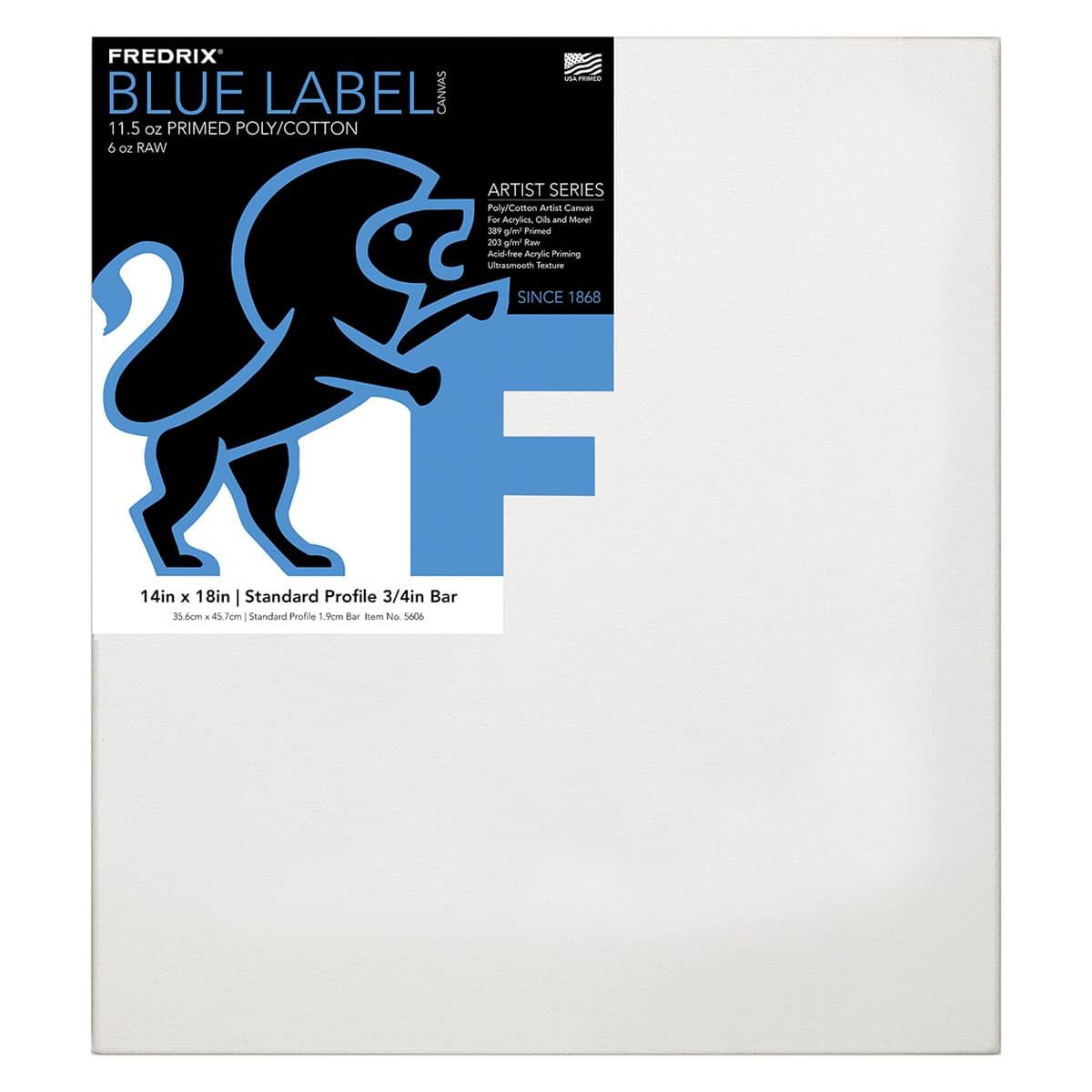 Fredrix Blue Label Ultra-Smooth Cotton Canvas 3/4" Deep - 14"x18"