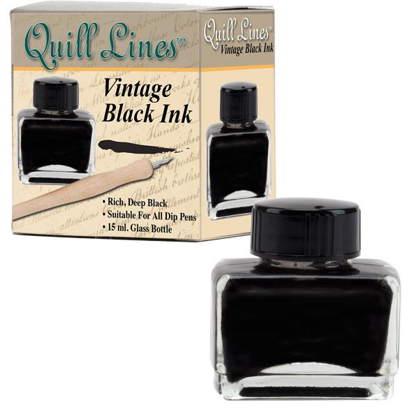 15ml Quill Lines Vintage Intense Water-Soluble Black Ink