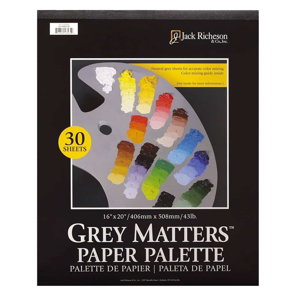 Jack Richeson Grey Matters Paper Palette Pad - 16" x 20" (30-Sheets)