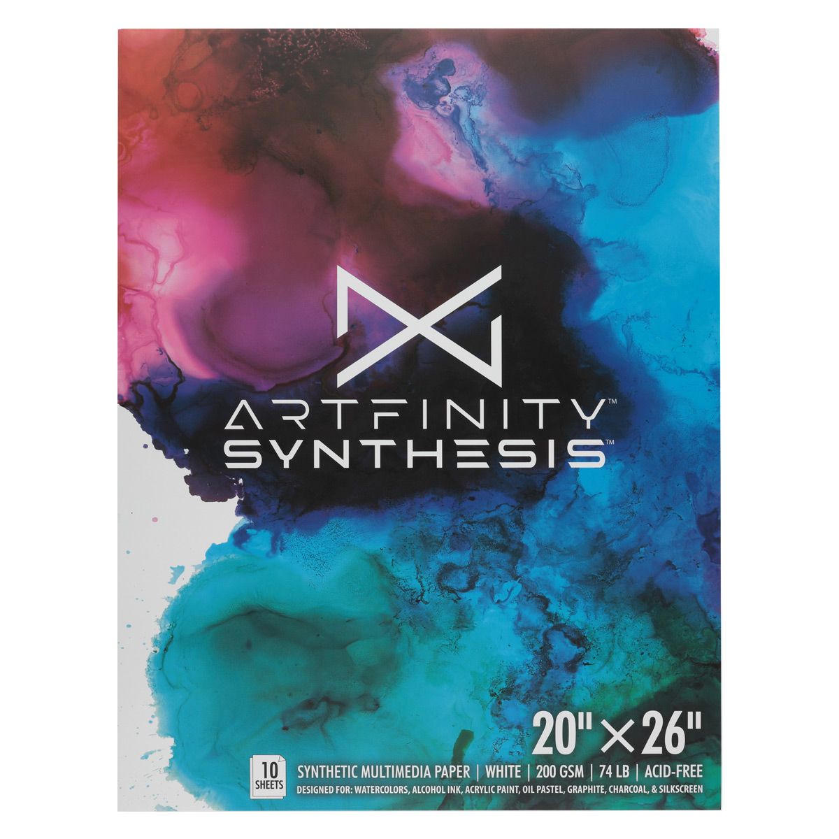 Artfinity Synthesis Multimedia Watercolor Paper Pad, 20x26", 10 Sheets