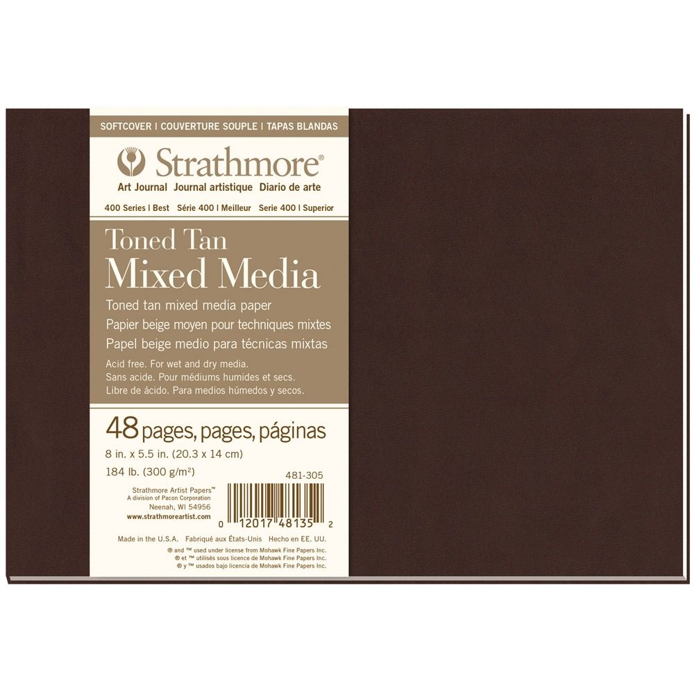 Strathmore 400 Series Toned Tan Mixed Media Journals Tan 8x5.5"