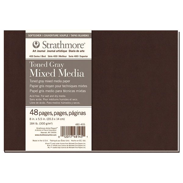 Strathmore 400 Soft Cover Toned Mixed Media Journal Gray 8X5.5" 48 Pages