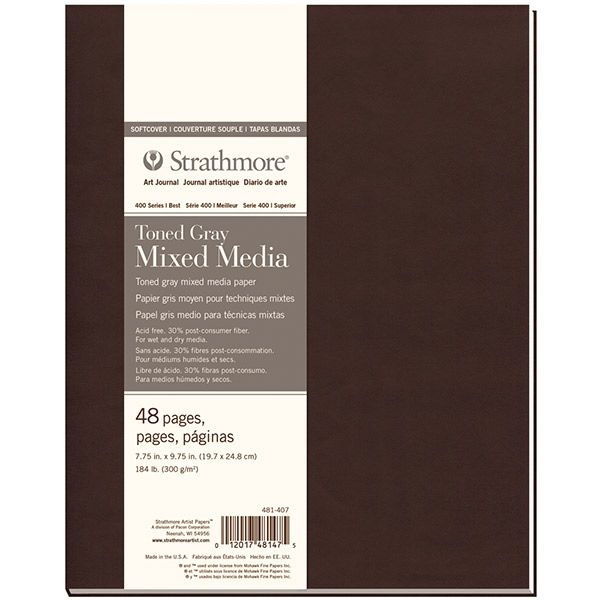 Strathmore 400 Soft Cover Toned Mixed Media Journal Gray 7.75X9.75"