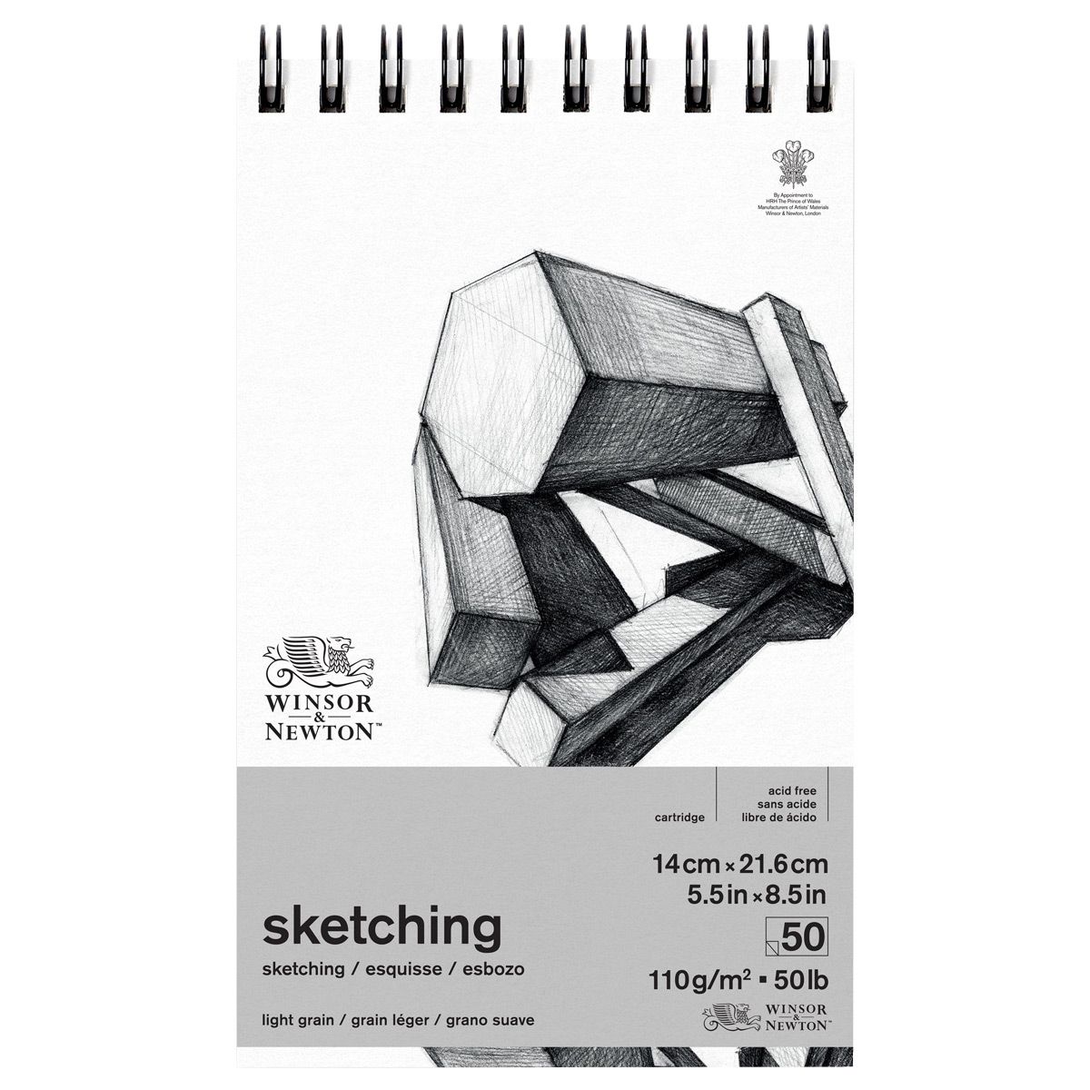 Winsor & Newton Sketching Spiral Pad 50 lb (50-Sheets) 5.5x8.5
