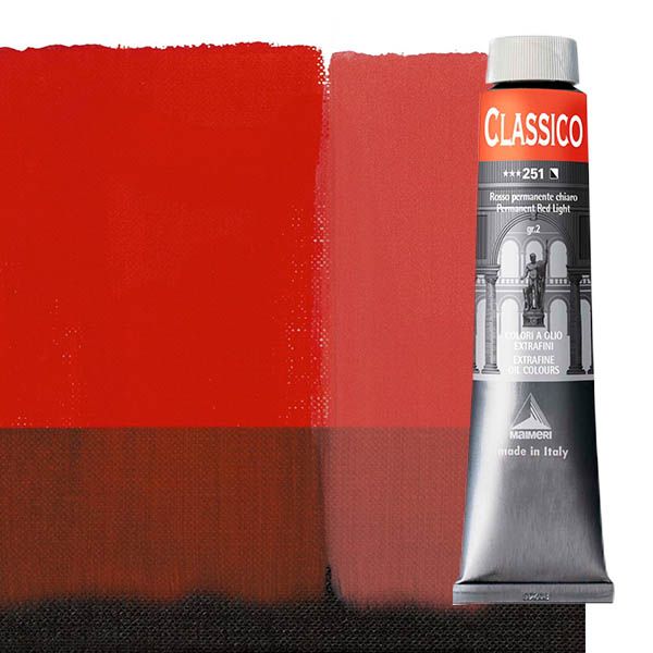 Maimeri Classico Oil Color 200 ml Tube - Permanent Red Light