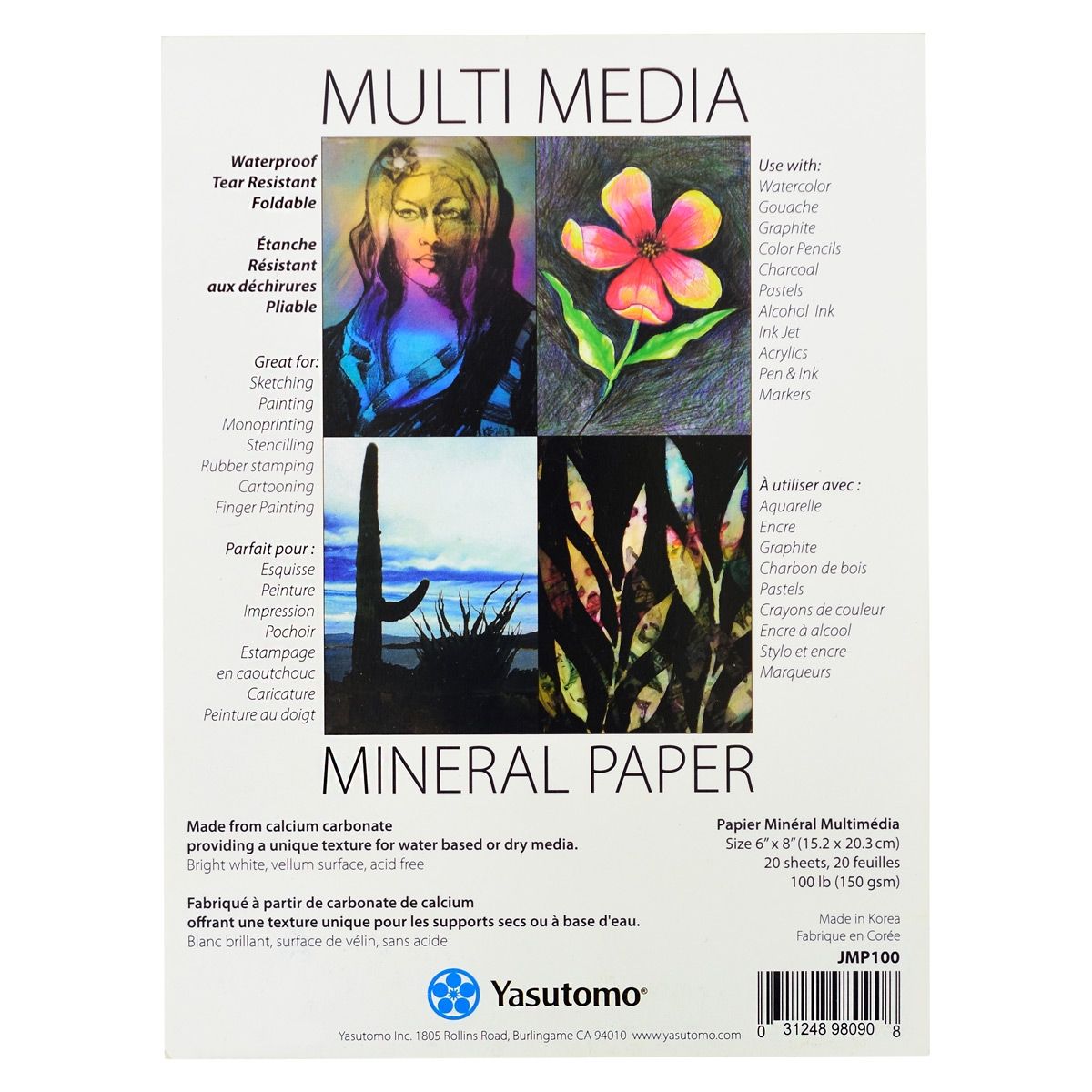 Yasutomo MULTI-MEDIA Mineral Paper Pad 9x12 20 Sheets