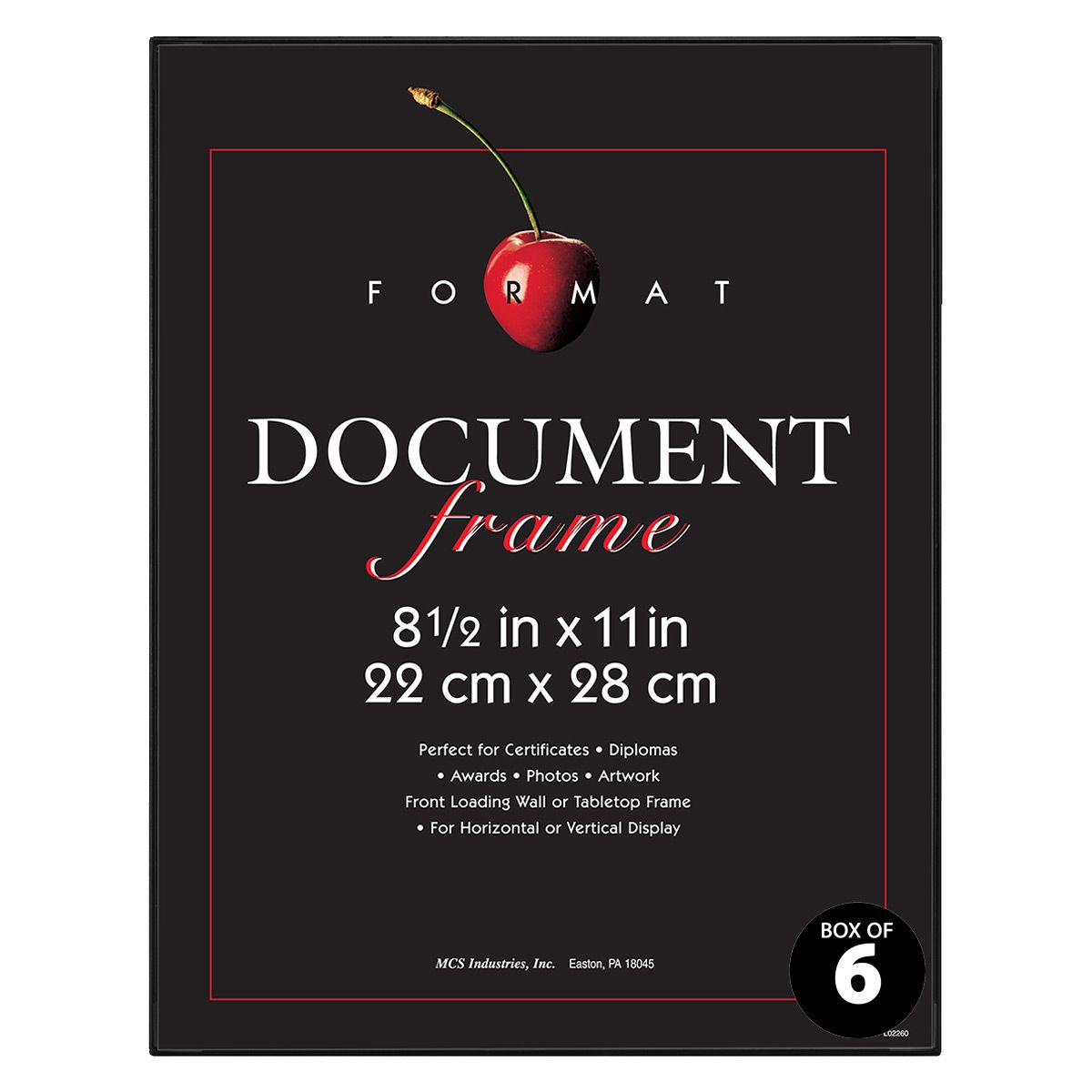 MCS Format Frame 8.5 x 11 Black, Box of 6 Jerry's Artarama